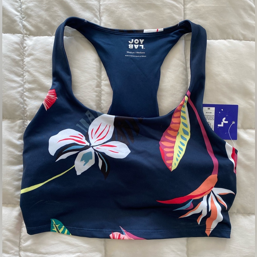 JOYLAB - floral workout set (sports bra + yoga pants both size M)